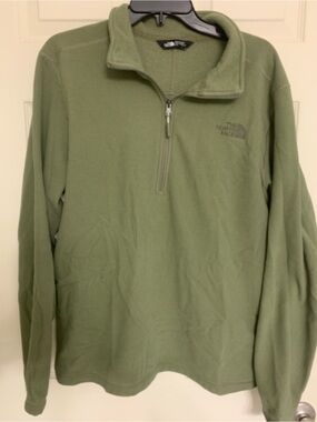 The North Face Olive Green Half-Zip Fleece Pullover